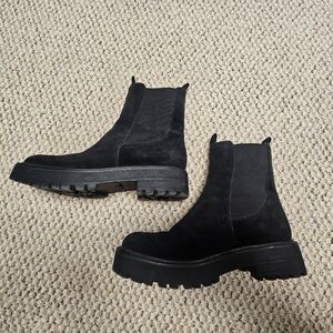 Sam Edelman JUDAH Chelsea Women's Sz 9 Black Suede‎ Leather Pull On Round Toe